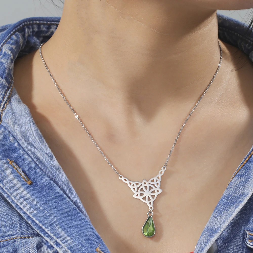 Ожерелье с ведьмой и камнем для женщин викканское готическое украшение из