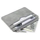 Мужской кошелек для карт, короткий Матовый кожаный Ретро кошелек для нескольких карт из матовой ткани, новый минималистичный прозрачный Кошелек для монет