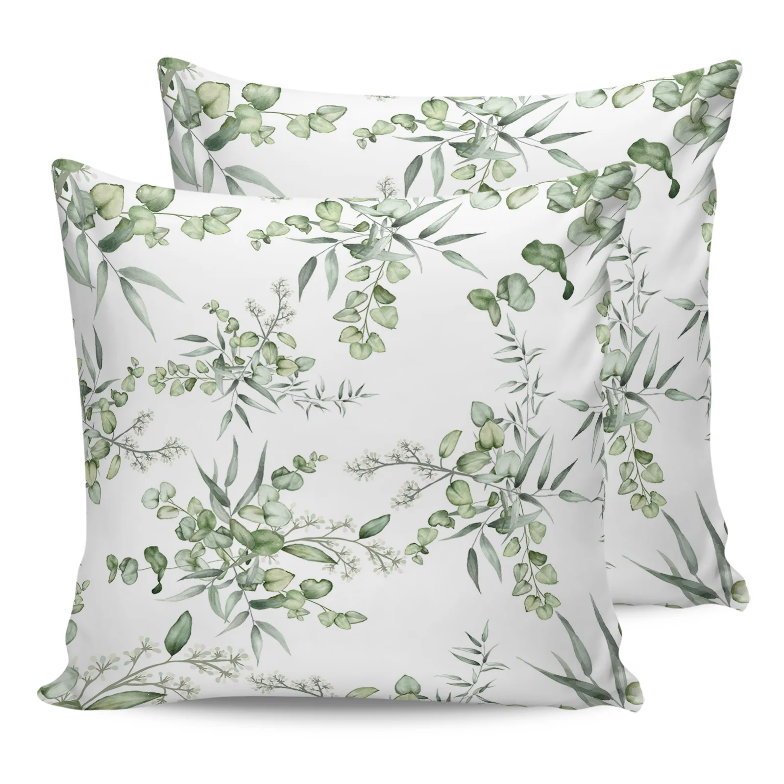 

2PC Pillowcase Summer Leaves Watercolor Sofa Cushion Cover Bedding Dakimakura Pillow Cover House Home Decorative Pillow Cases
