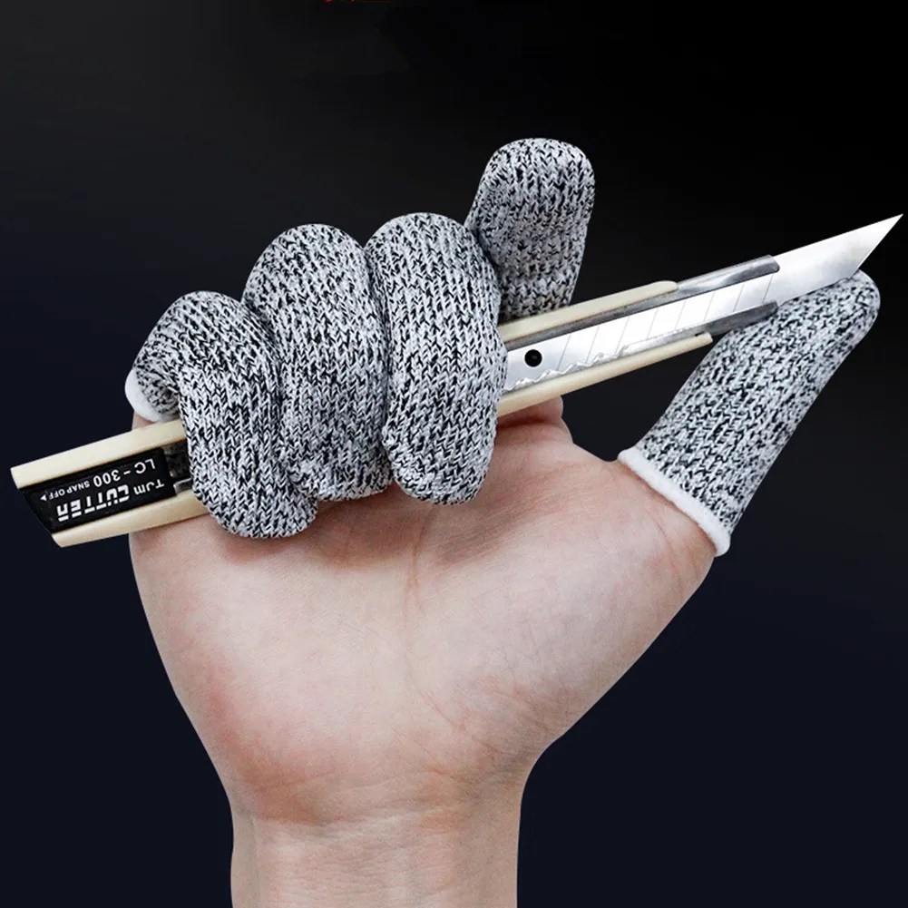 

5/10/20Pack Grey Anti-Cutting Five-Level Finger Cover Caps Stall 15-Needle Machine Knitting Protection Model Building Tools