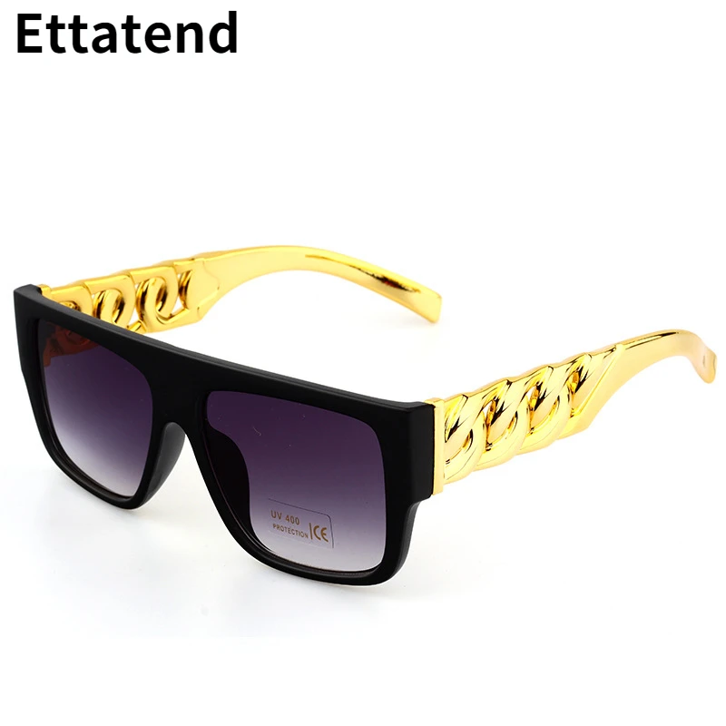 

Fashion Square Sunglasses Men Personality Exaggerate Punk Sun Glasses Brand Shades for Women Local Tyrant Gold Temple Eyeglasses