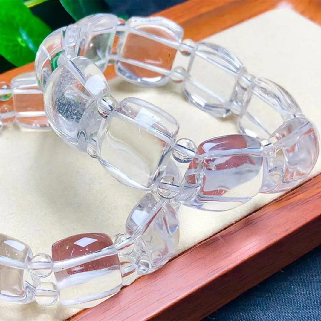 

1 Pc Fengbaowu Natural Rock Quartz Square Bracelet Hand Platoon Bangle Crystal Reiki Healing Stone Men Women Jewelry Gift