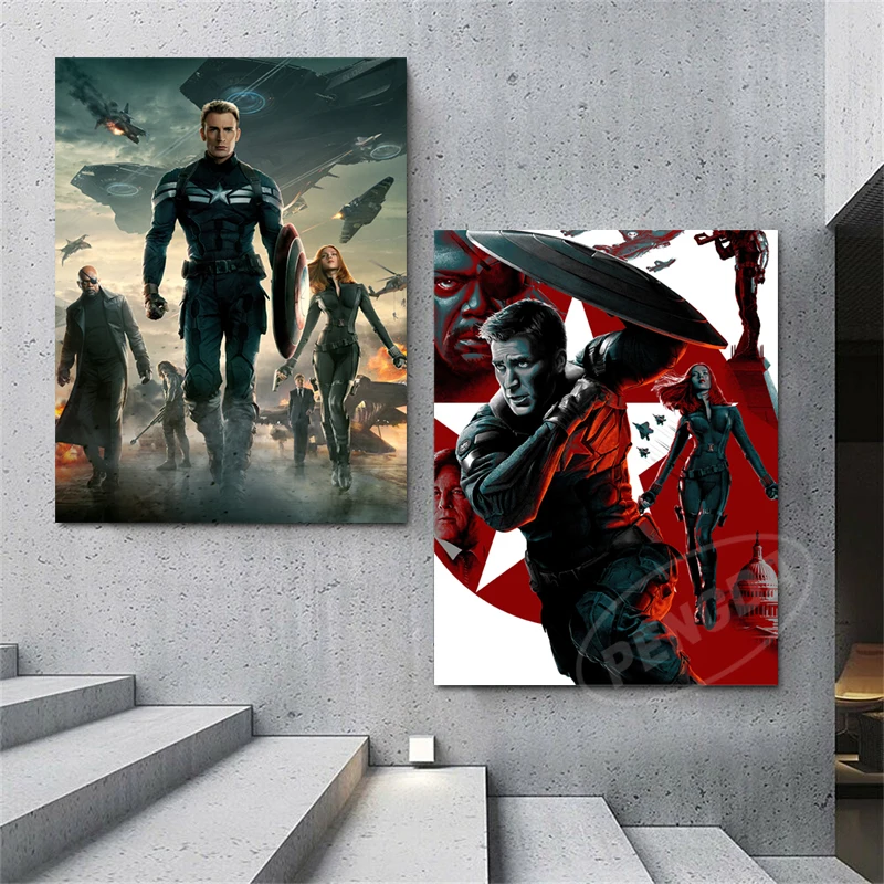 Настенная картина из комиксов Marvel Декор для дома Капитан Америка Hd печать фильма