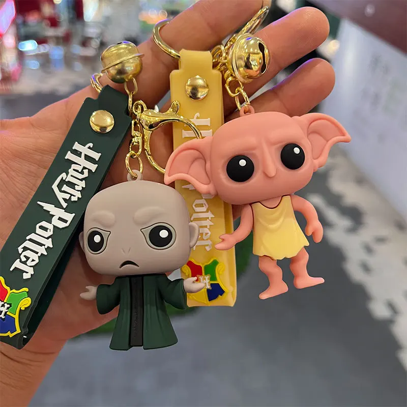 

2023 Hot Harried Q Style Figure Keychain Potters Hermione Malfoy Ron Voldemort Snape Party Key Ring Keychains Bag Pendant Gifts