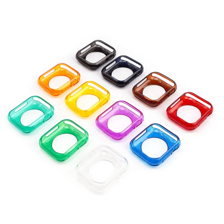 Чехол для защиты экрана Apple Watch чехол 38 мм 45 41 44 40 мягкие прозрачные чехлы из ТПУ