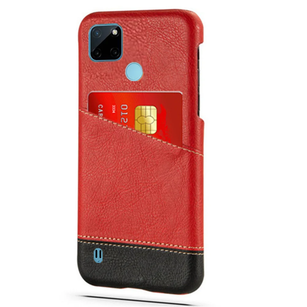 

For Realme C21Y C21 Y RMX3261 C31 C35 Wallet Coque For OPPO Realme C21Y Case Mixed Splice PU Leather Credit Card Holder Cover