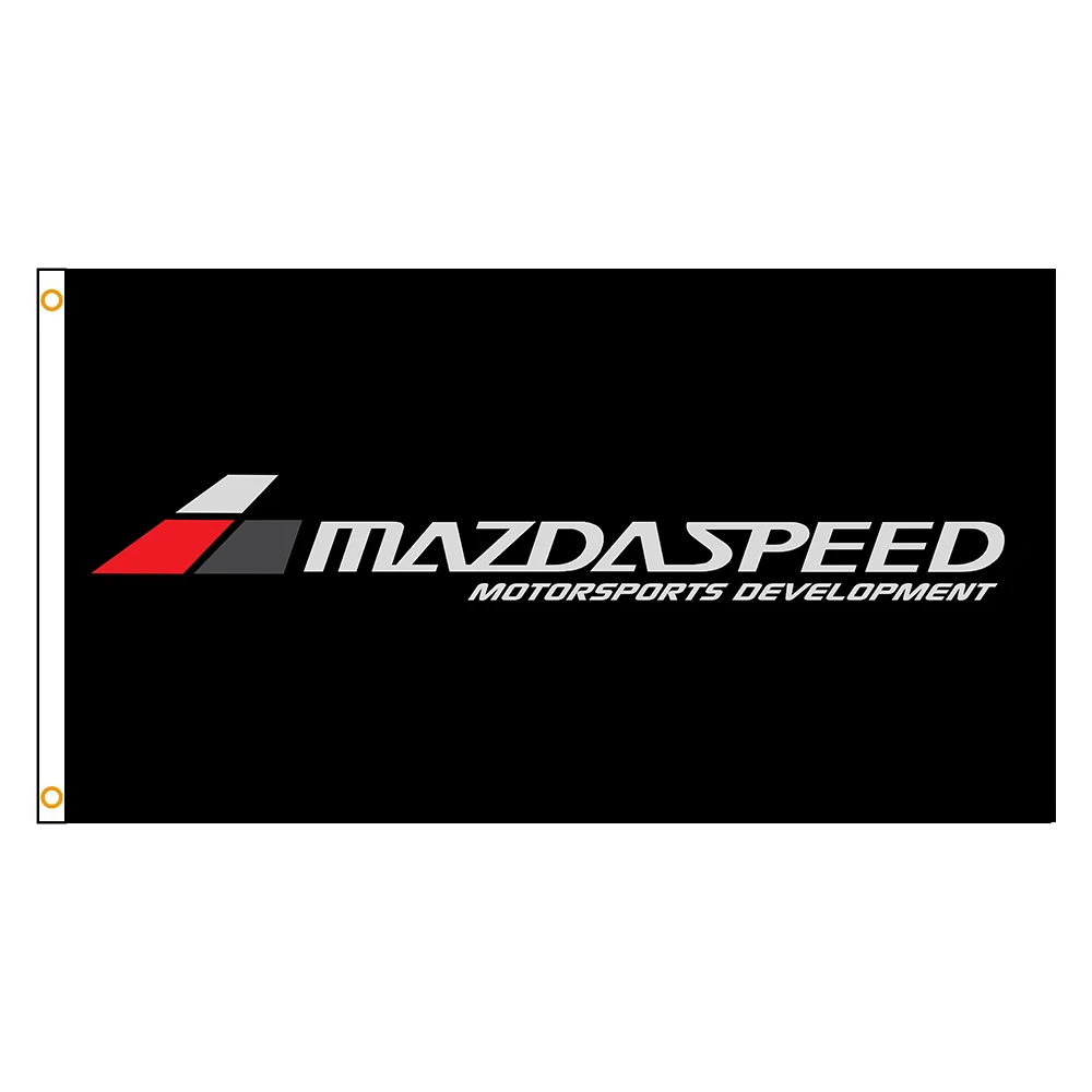 

90x150cm Mazda Speed Polyester Printed Racing Car Banner For Decoration