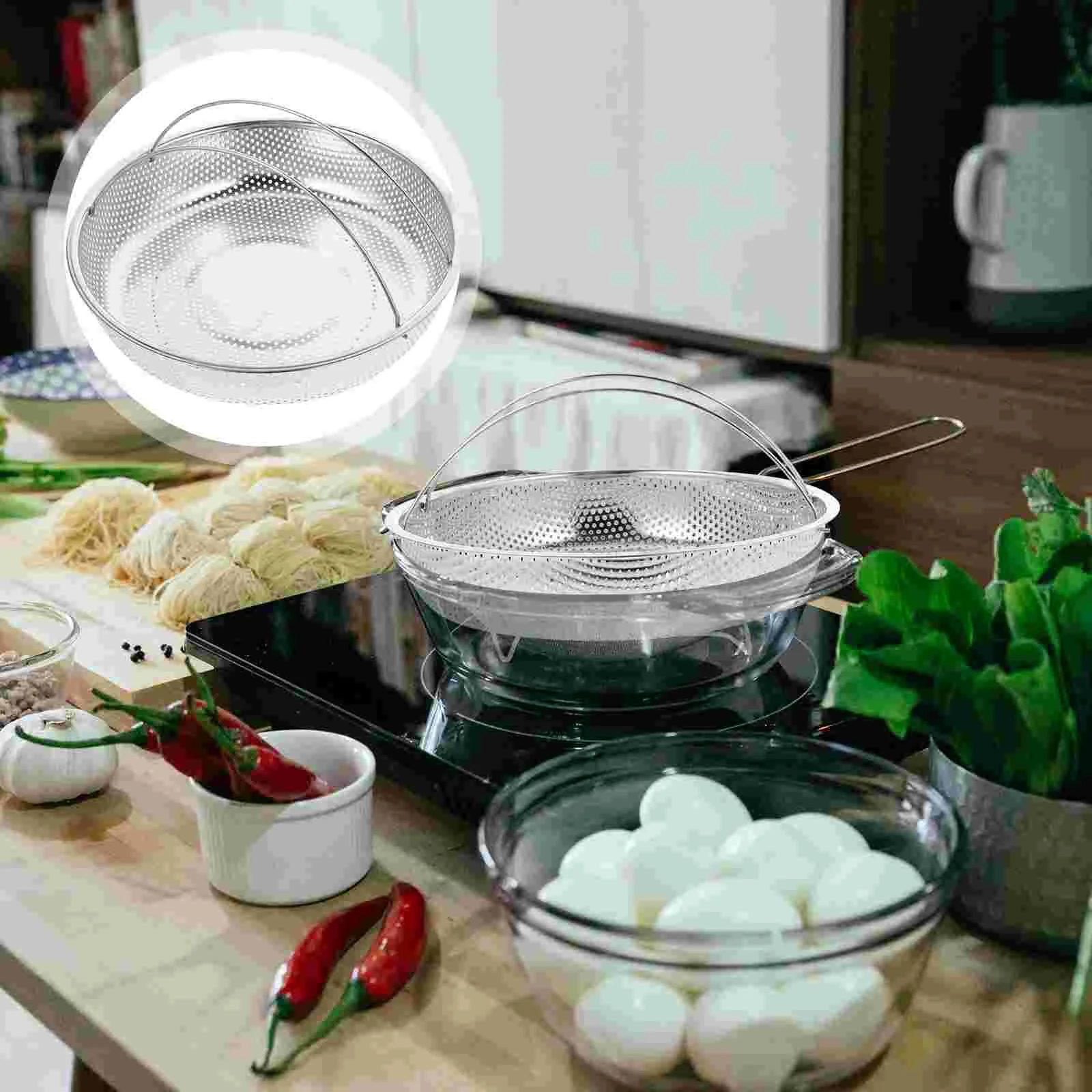 

Stainless Steel Steamer Dumpling Steaming Plate Basket Tray Rice Cooker Vegetables