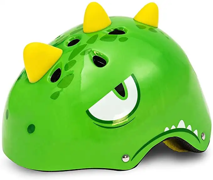 

Детский велосипедный шлем, многофункциональный спортивный шлем с динозавром, регулируемый для малышей, детской яркости, зеленый