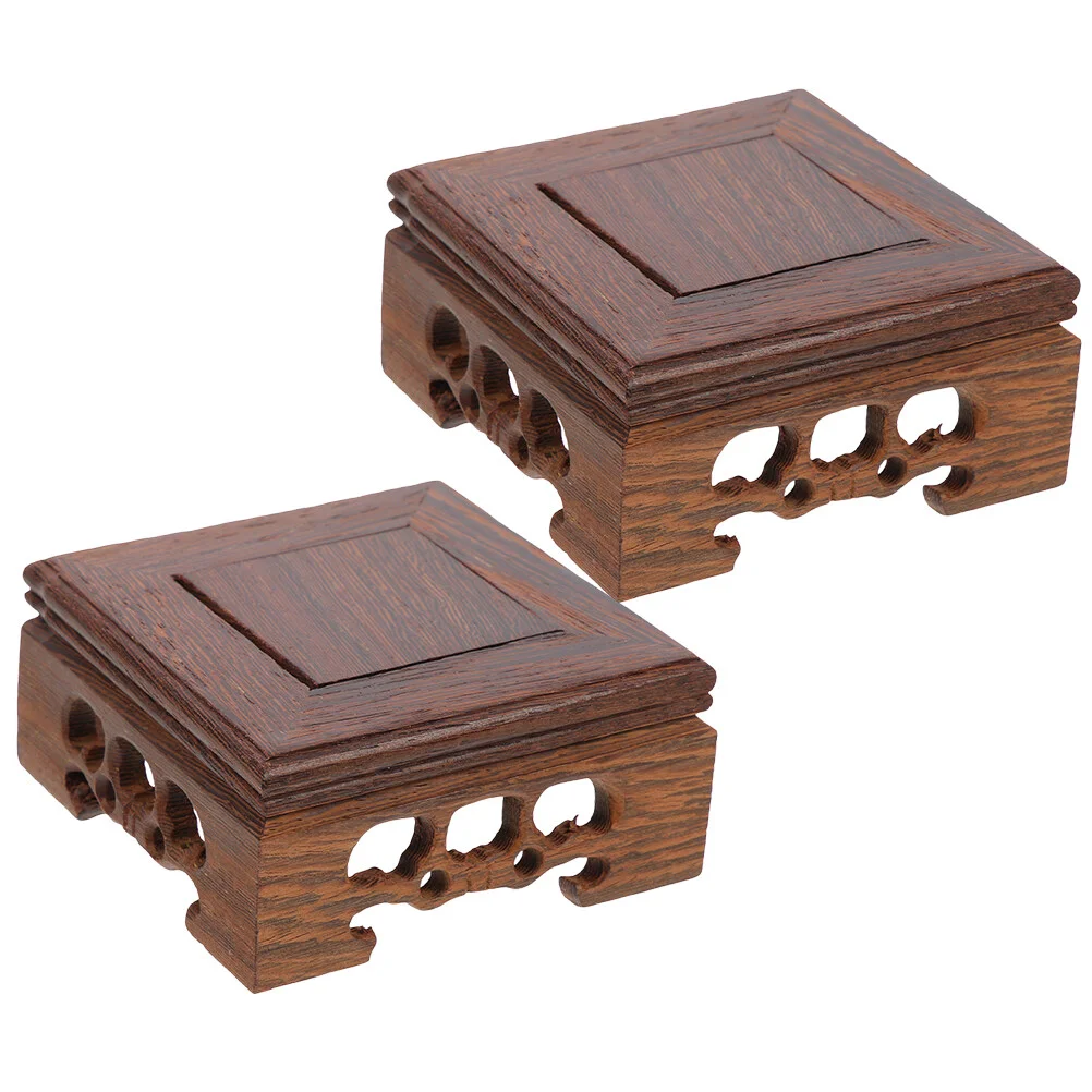 

Japan Wooden Base Ornament Desktop Vase Statue Stand Burner Decor