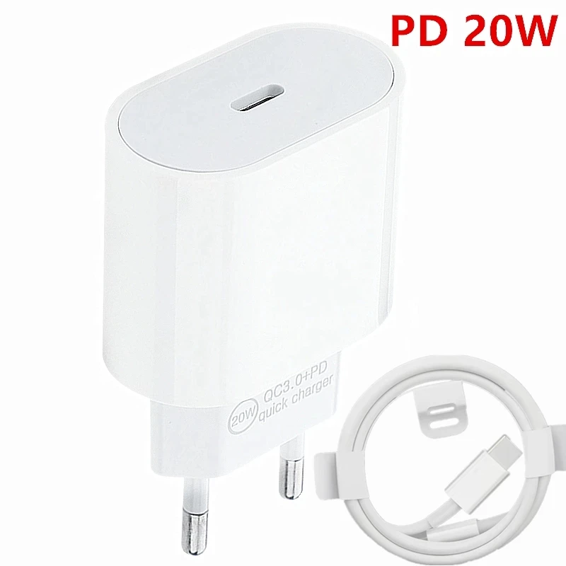 

20W Fast Charging PD USB C Charger for Apple IPhone 13 12 11 Pro Max Samsung Xiaomi Power Adapter US EU Plug PD Type C Port