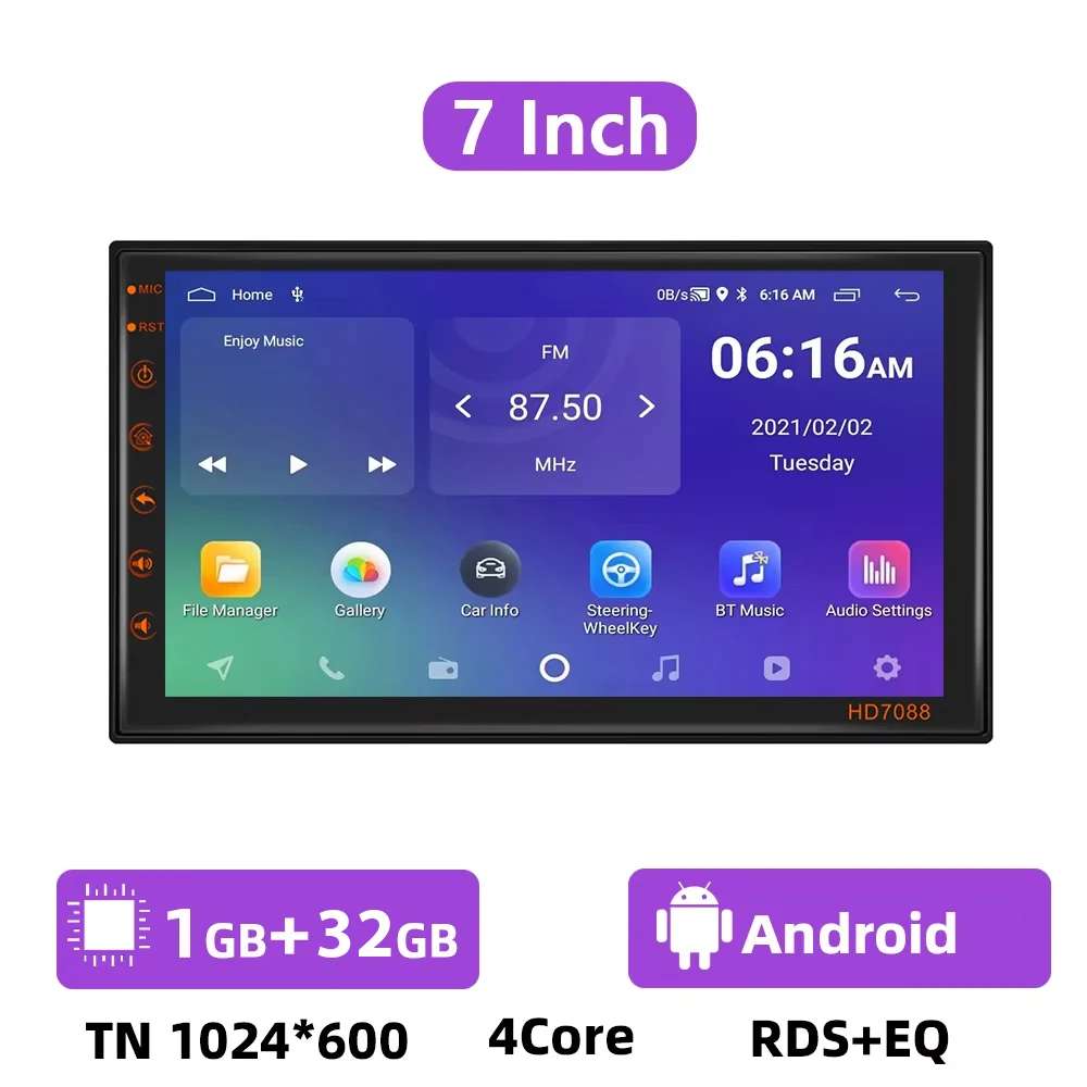 

Автомагнитола Podofo, мультимедийный видеоплеер на Android, с 7 "экраном 9" 10 ", GPS, для Volkswagen, Nissan, Kia, Toyota, типоразмер 2DIN