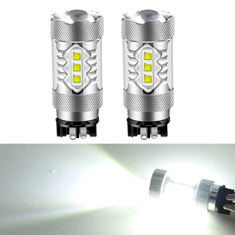 

2 шт. Янтарно-желтый белый 80 Вт PW24W PWY24W светодиодные лампы для Audi A3 A4 A5 Q3 VW MK7 Golf CC Fusion передние указатели поворота