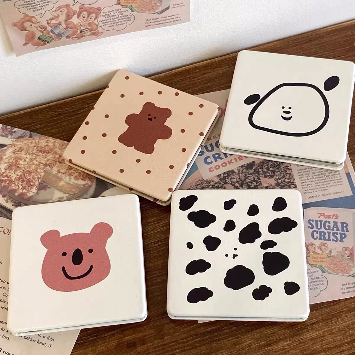 Зеркало для макияжа с блестящими зыбучими песками портативное увеличительное