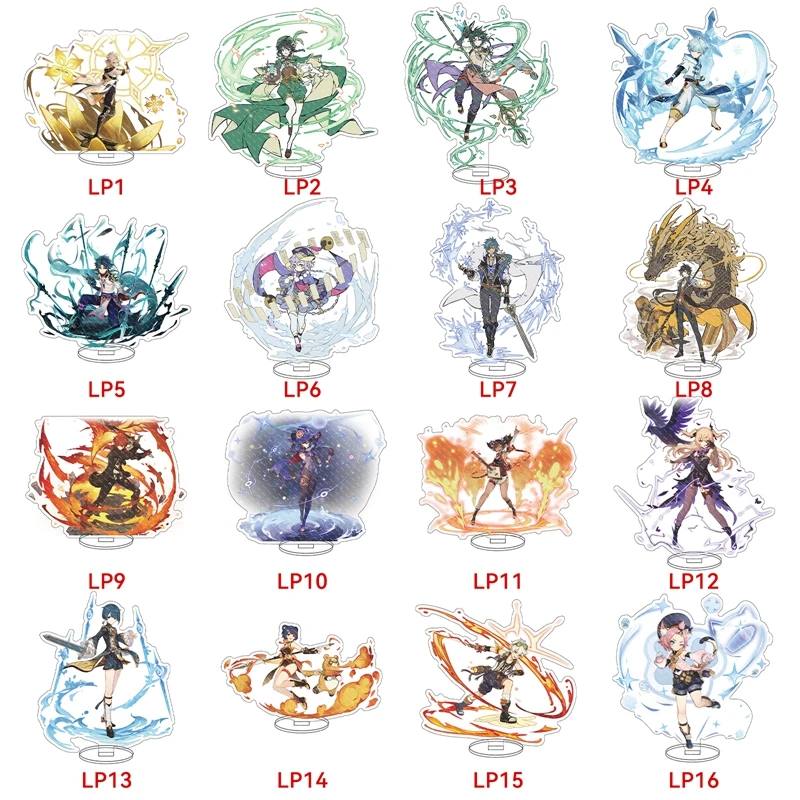 

15 см аниме фигурка Genshin Impact Zhongli разбавленный Венти Мона альбедо искусственная пластина настольное украшение стоячий знак Поклонники подар...