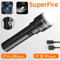 superfire c20 flashlight rechargeable high brightness 1100 lumens led waterproof p50 tactical searchlight for outdoor camping