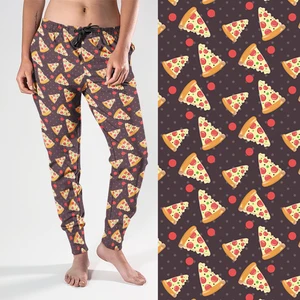 LETSFIND Fashion 3D Cartoon Pizza Print Girl Jogger Pant Women Casual Streetwear Elastic Waist Pants in Pakistan