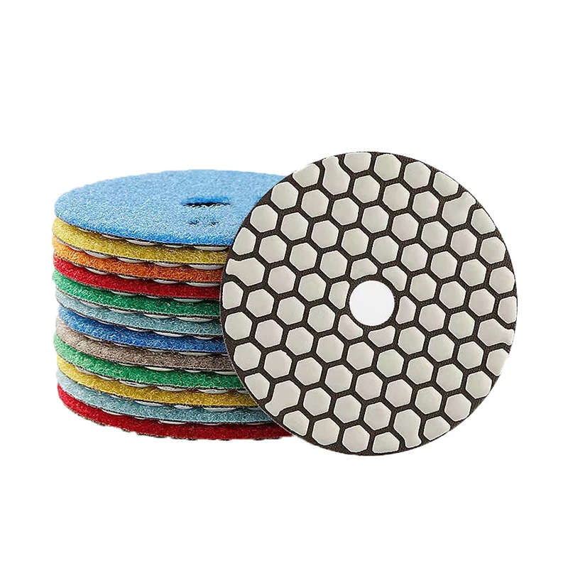 5Pcs 3 Inch 80mm Diamond Polishing Pads Abrasive Dry Grinding Discs For Polishing Granite Marble Quartz Stone Countertop Tiles