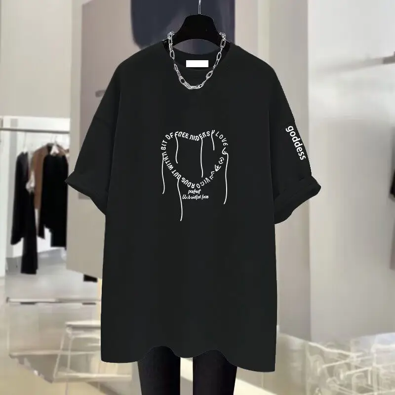 Футболка женская базовая с круглым вырезом и коротким рукавом 45-105 кг