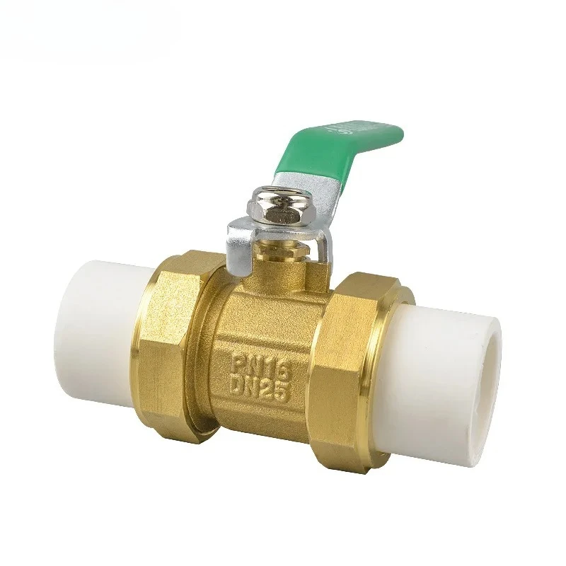 DN20 DN25 DN32 DN40 DN50 Двойной соединительный латунный шаровой клапан PPR, гнездо для живого подключения, водопроводный фитинг 20/25/32/40/50 мм
