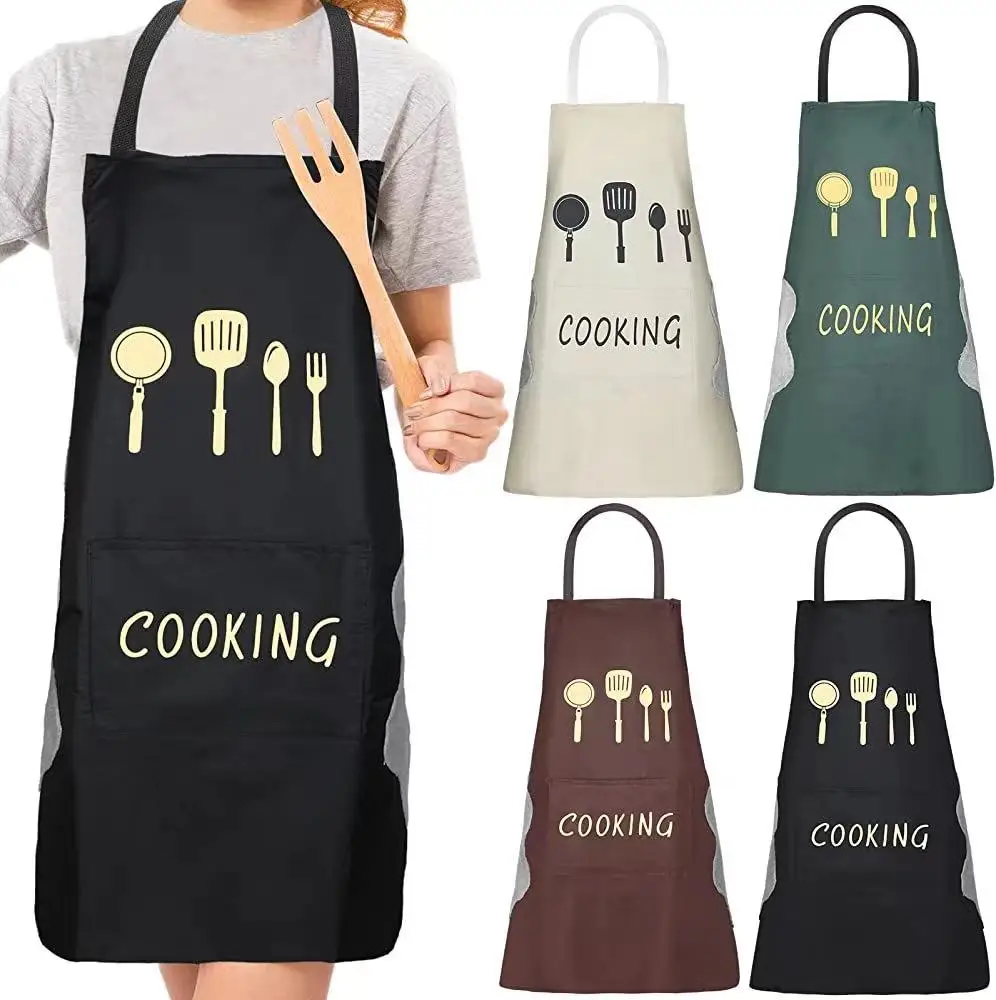 kitchen Household Cooking Apron Men Women Oil-proof Waterproof Adult Waist Fashion Coffee Overalls Wipe Hand Aprons