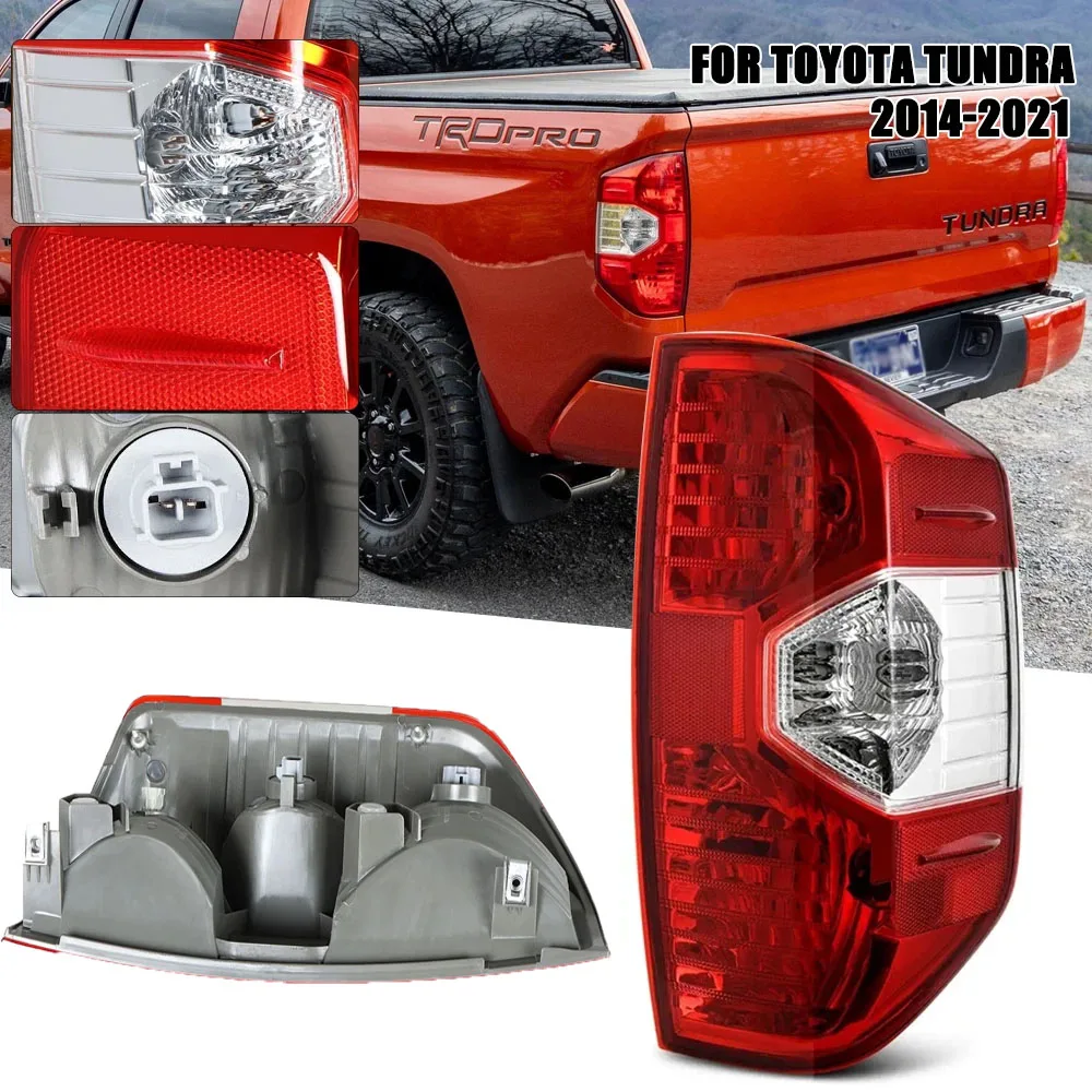 Фото Задний фонарь в сборе для Toyota Fortuner Tundra Tacoma 2014-2021, левый/правый, галогенный, стоп-сигнал, фонарь заднего хода №1