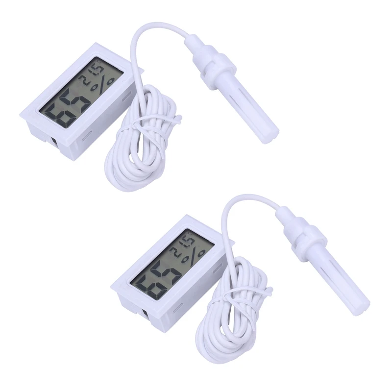 

2X Embedded Temperature And Humidity Meter FY-12 Electronic Hygrometer Digital Temperature Hygrometer With Probe