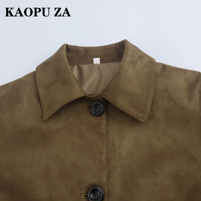 Куртка KAOPU ZA Женская короткая однотонная с длинным рукавом повседневная