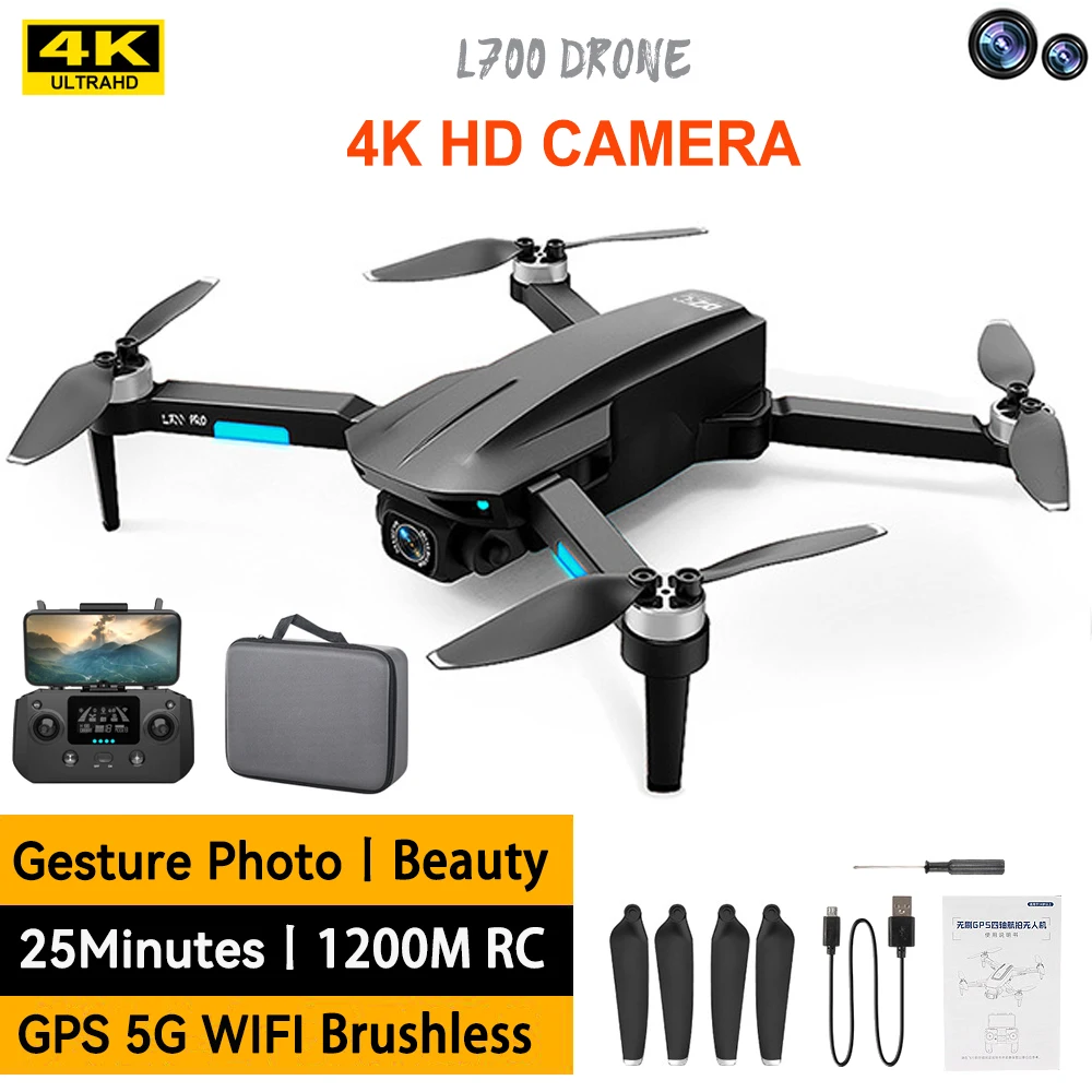 

L700pro бесщеточный Профессиональный складной Дрон с Gps 4k Hd воздушный Квадрокоптер 5g большой радиус действия Радиоуправляемый летательный аппарат бесщеточная камера