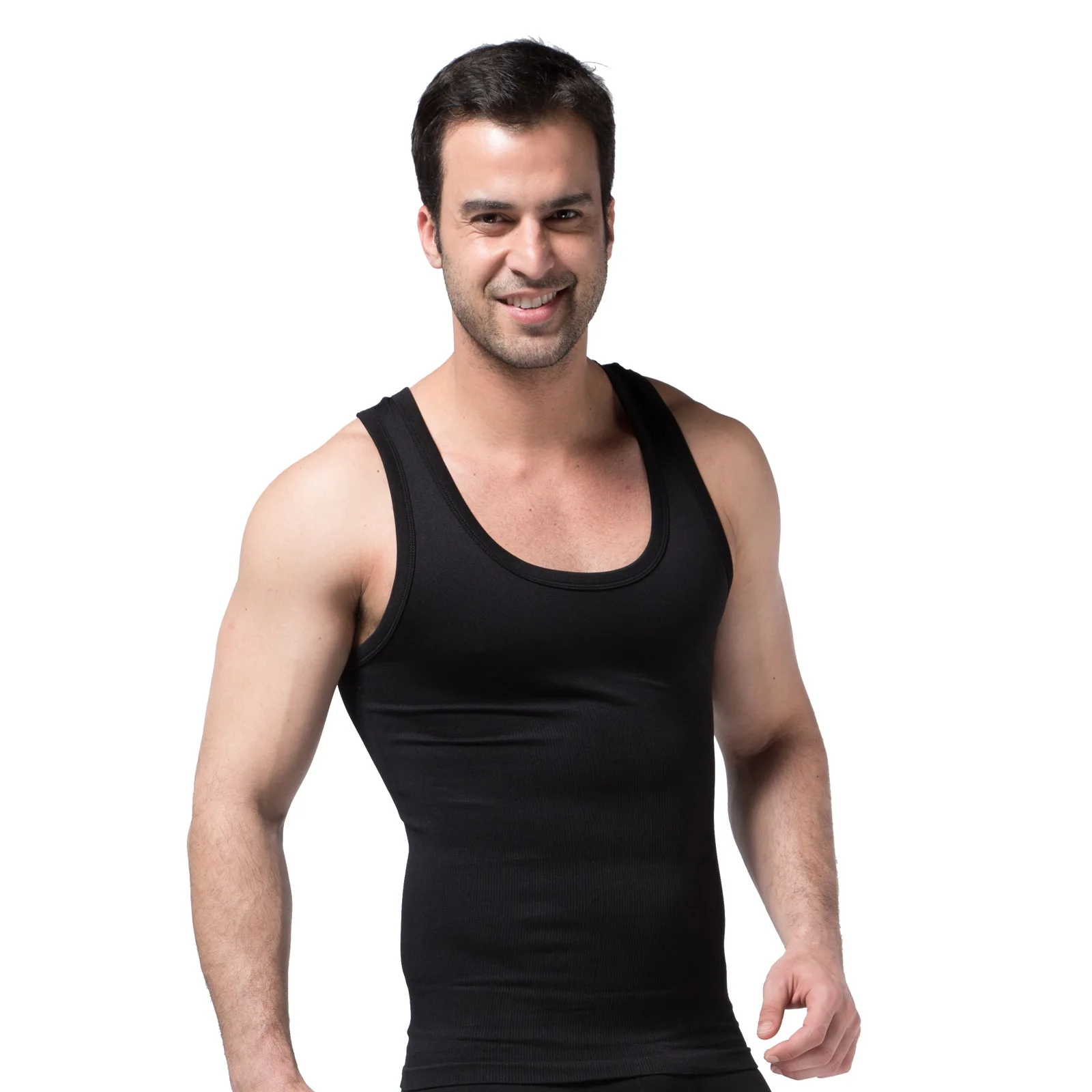 HaleyChan Men's Seamless Compression Vest Quick Dry I-Shaped Fitness Waist Trainer Shapewear Mens Bodysuit Body Shaper Tank Top