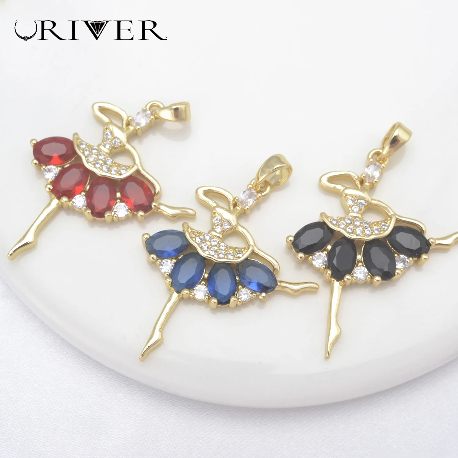 

LJRIVER 5 Pcs Pendants for DIY Jewelry Making Dancing Girl Ballerina Handmade Accessories Charms for Necklace Bracelet Chains