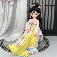 3d eyes dolls 60cm30cm bjd chinese costume hanfu suit with accessories 23 movable jointed parent child doll toy for girl gifts