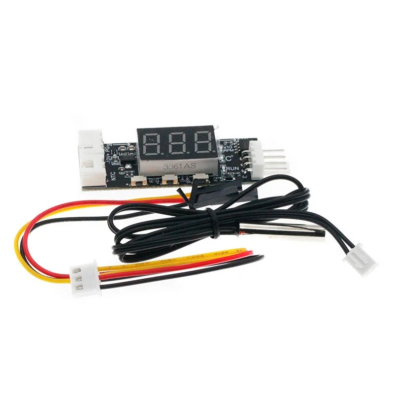 Фото Контроллер температуры и скорости вентилятора DC 12V 4-проводной PWM с цифровым дисплеем, поддержка управления вентилятором 3А (вкл/выкл) №3