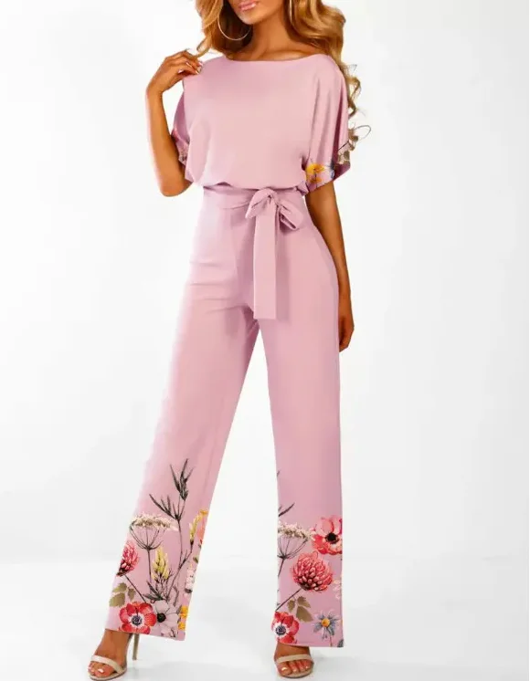 

Женский комбинезон с рукавами «летучая мышь» и цветочным принтом