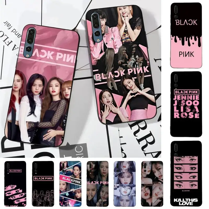 

B-BLACK P-PinkS K-Kpop Phone Case For Huawei P 8 9 10 20 30 40 50 Pro Lite Psmart Honor 10 lite 70 Mate 20lite