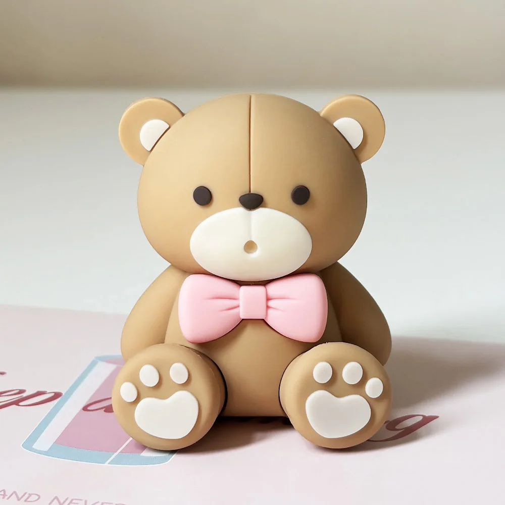 Топпер для торта с голубым и розовым медведем 32 шт.