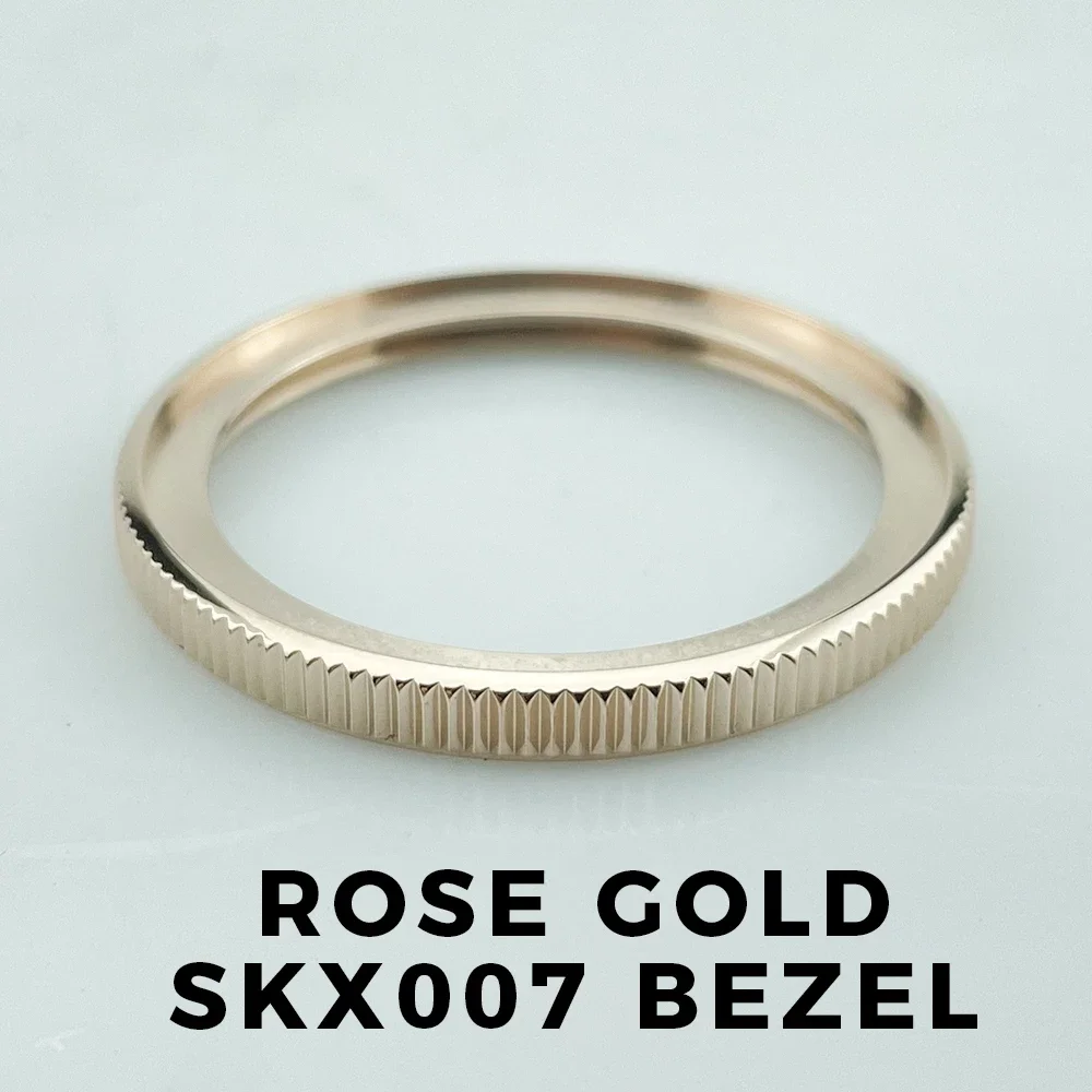 

NEW HOT Rose Gold Watch Case Steel Ring Fit Seiko SKX007 SKX009 SKX011 SKX171 SKX173 SRPD Style Bezel Polished Finish Coin Edge