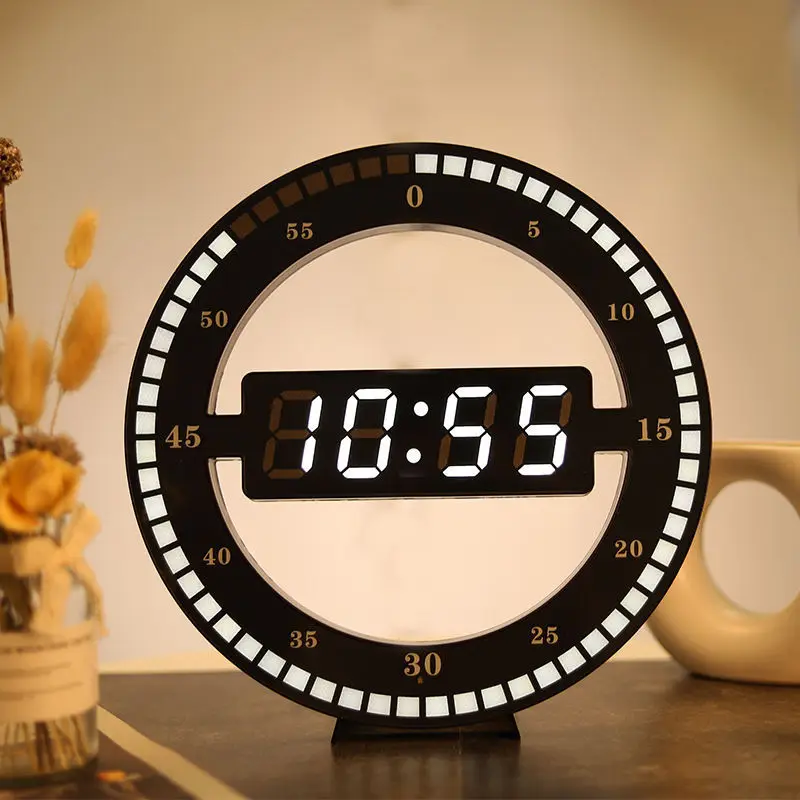 

Wall Clock Led Creativity Electronic Living Large Digital Modern Luminous Room Jump Decoration Silent Clock Second Home For
