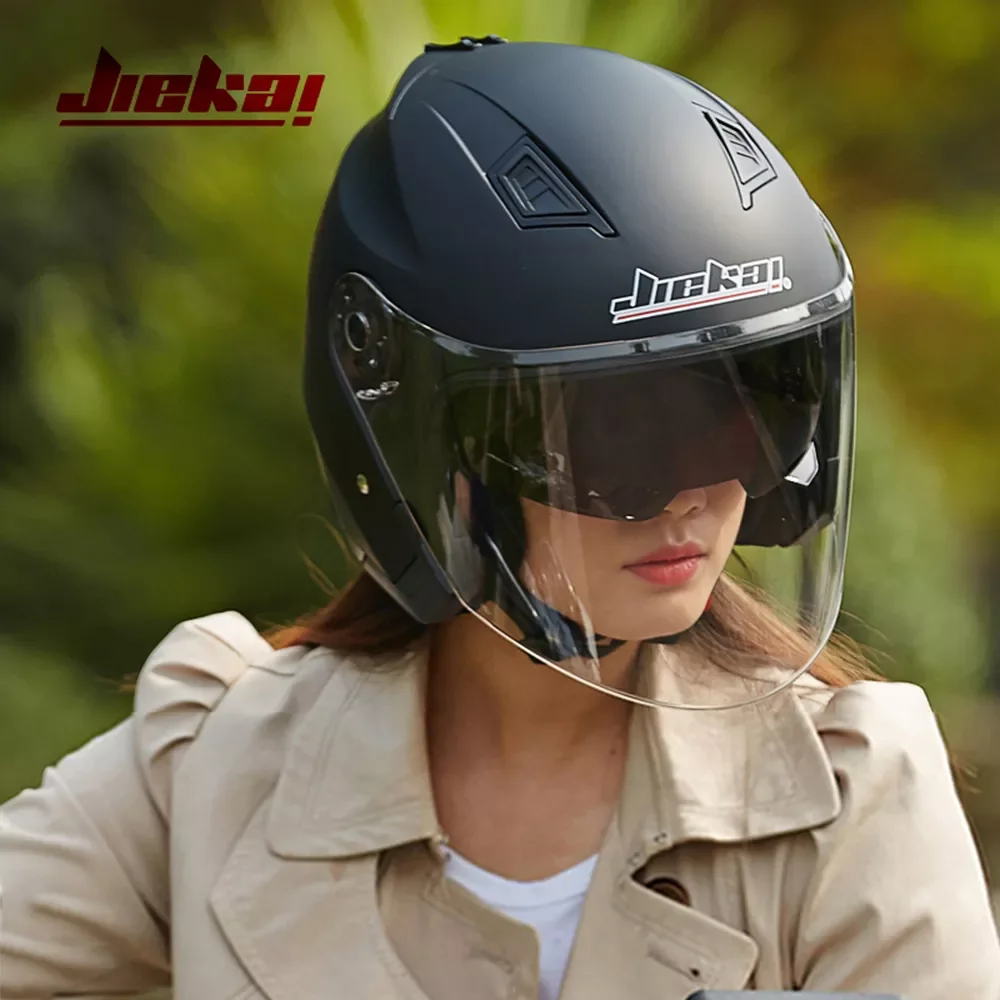 

Мотошлем Casco Go Kart, винтажный шлем для скутера, фургона, с двойными стеклами, всесезонный гоночный