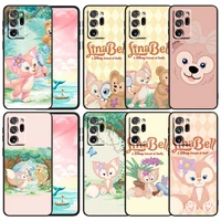 cute disney linabell phone case black for samsung note 20 10 9 ultra lite plus f23 m52 m21 a73 a70 a20 a10 a8 a03 j7 j6
