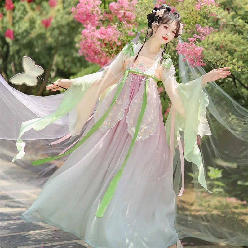 NT137 оригинальный женский ханьфу Тан китайский ветер весенне-летний костюм супер