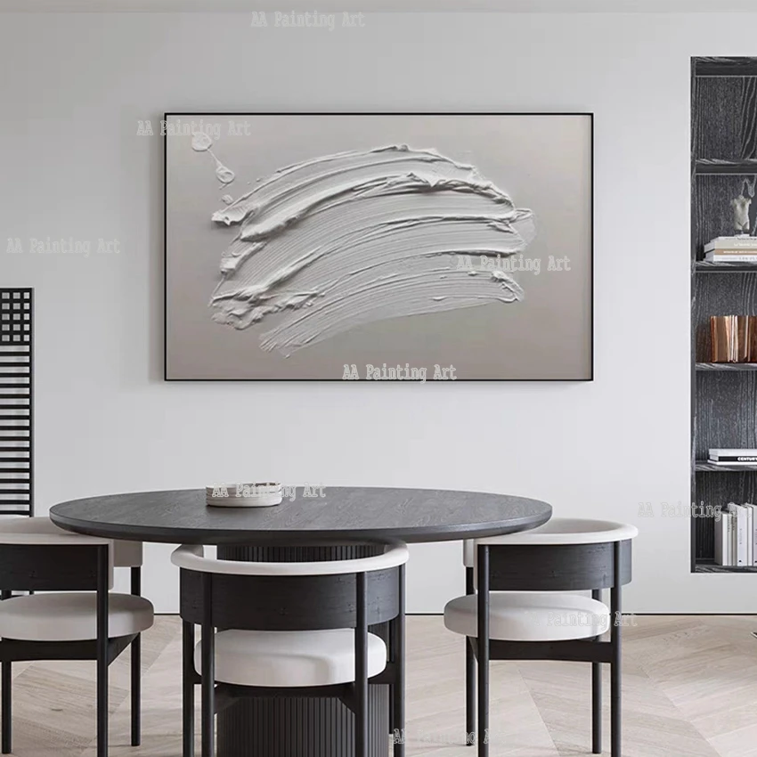 Объемная Толстая акриловая белая Настенная картина ручной работы волнистая