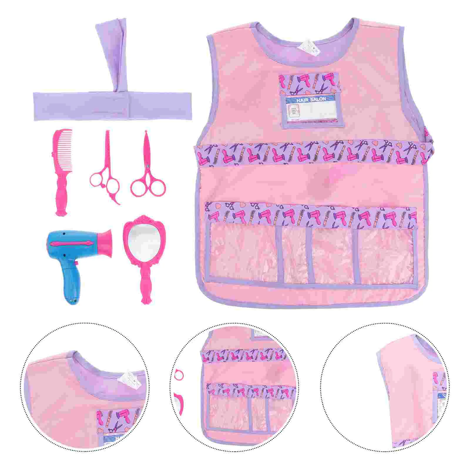 

7pcs Kids Hair Stylist Dress-Up Set Costume for Cosplay Stage Performance Masquerade Halloween