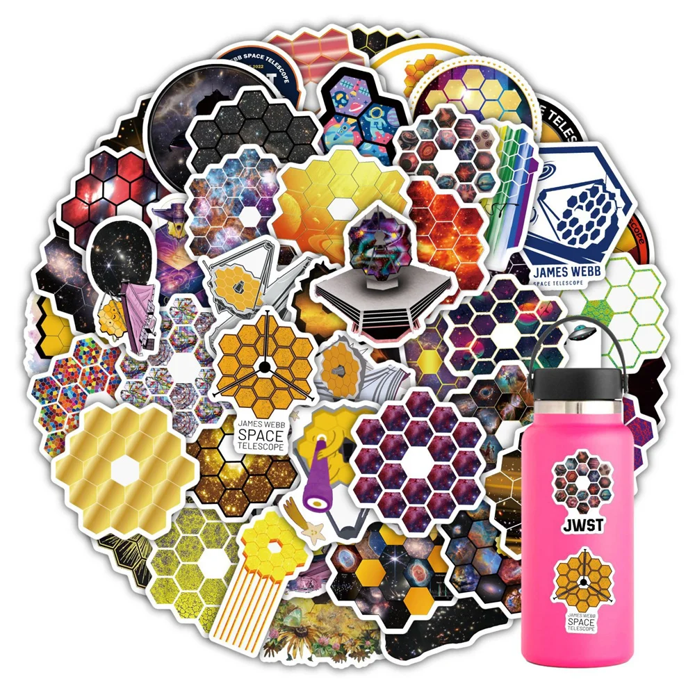 

50pcs Space Telescope JWST Stickers For Scrapbook Stationery Craft Supplies Laptop Ipad Sticker Adesivos Scrapbooking Material