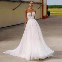 a line sweetheart hy198 wedding dress for wome 2022 floor length lace appliques princess luxury bridal gowns vestidos de novia