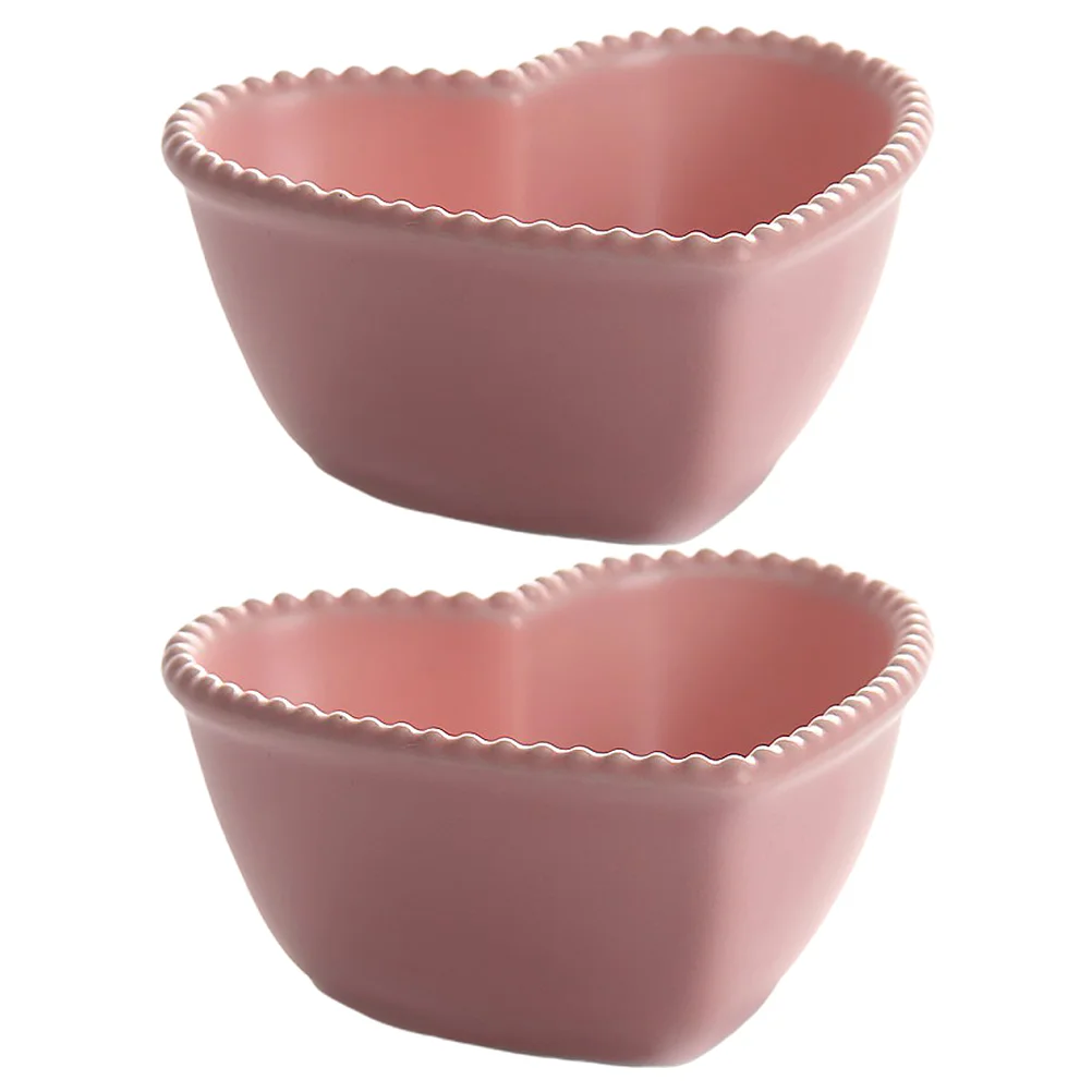 

Heart- shaped Bowls for Salad Soup Snack Dessert Ceramic Household Cooking Bowls for Home Kitchen Use