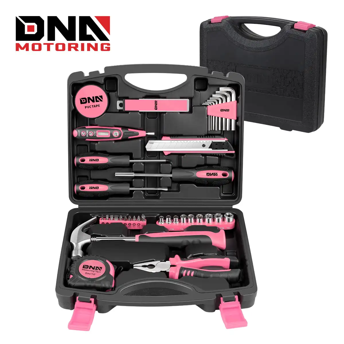 

Free Shipping TOOLS-00014 Pink 46 PCs Home Tool Set Electonic Repair Precision Screwdriver Voltage Tester Hammer Plier DIY Kit