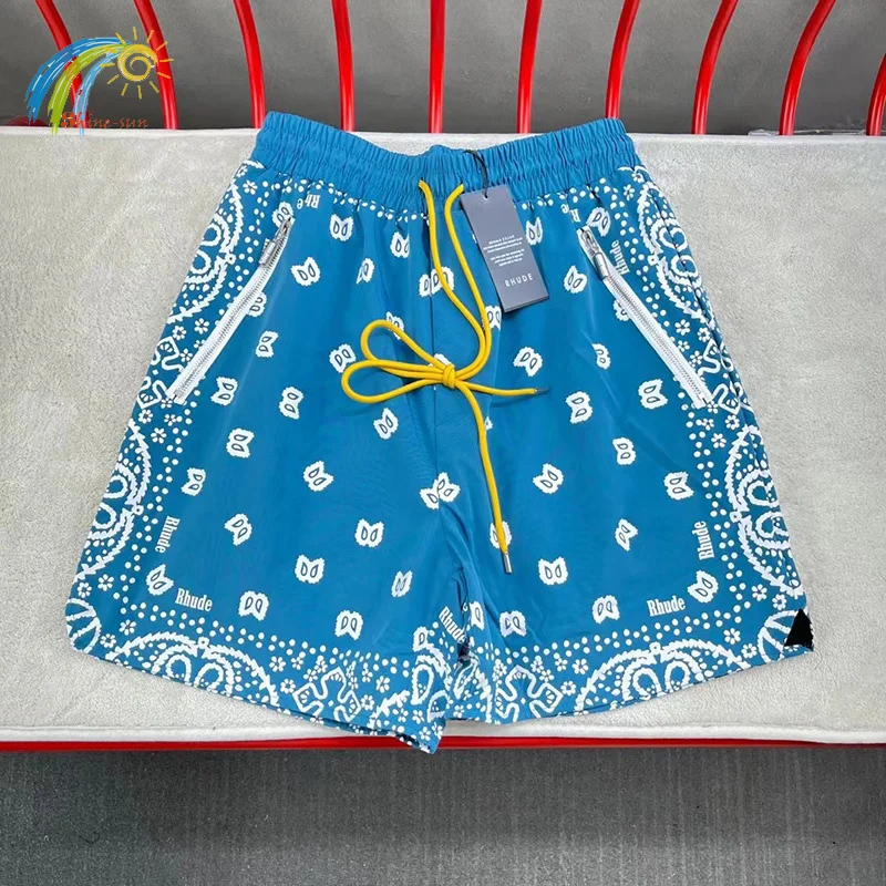 

Summer Streetwear Vintae Casew Full Printin Rude Sorts Men Women Lon Drawstrin Blue reen Kaki RUDE Breeces Wit Ta
