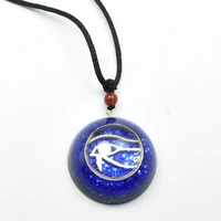 horus eye all seeing eyes orgonite energy pendant blue light luxury womens jewelry reiki healing orgone pendant