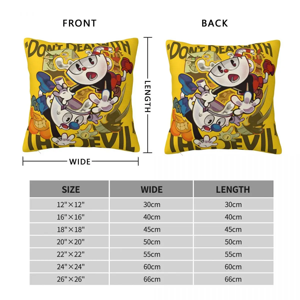 Квадратная наволочка Cuphead и Mugman чехол для подушки Game новинка декоративная на